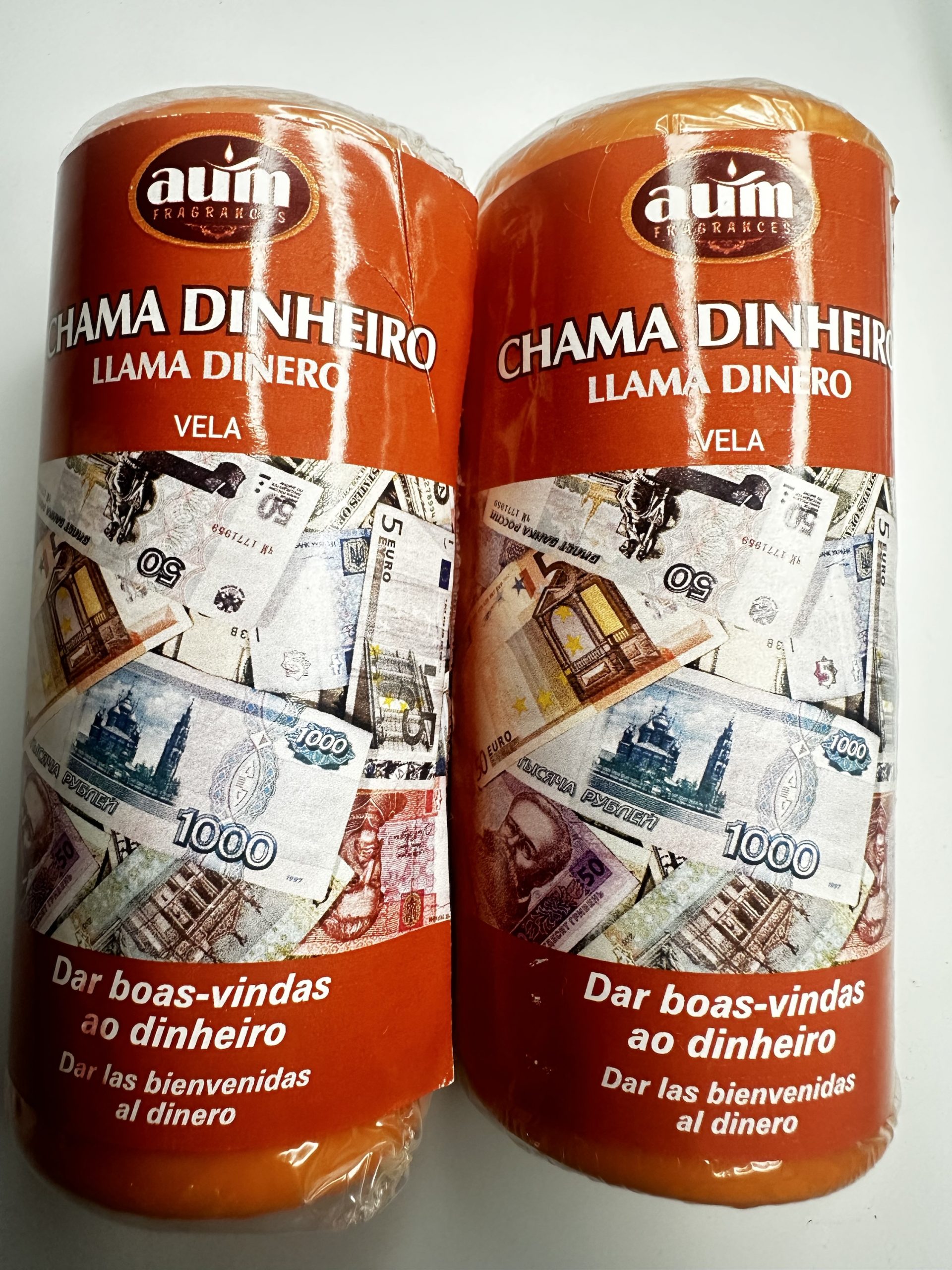 PACK 3 Vela Votiva de Cera “Llama Dinero” - Imagen 3