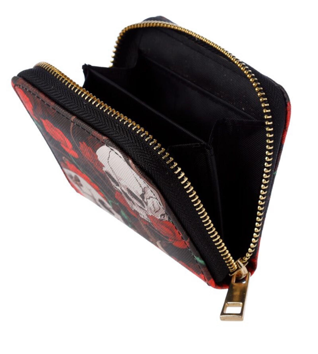 Cartera con Cremallera Calavera y Rosas Pequeña - Imagen 2