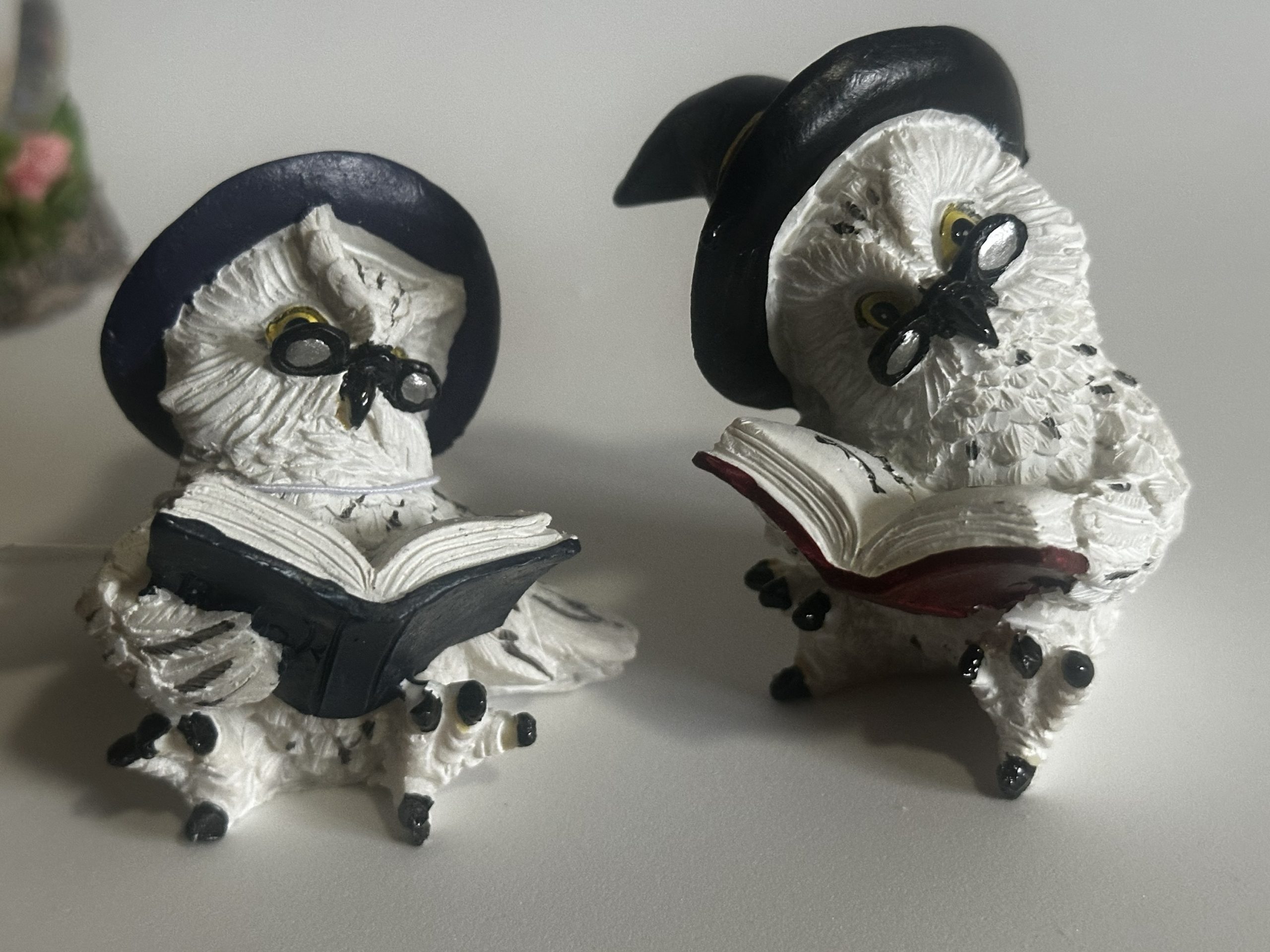 PACK 2 Figuras Sabio Búho Mágico Leyendo Libros de Hechizos - Imagen 2