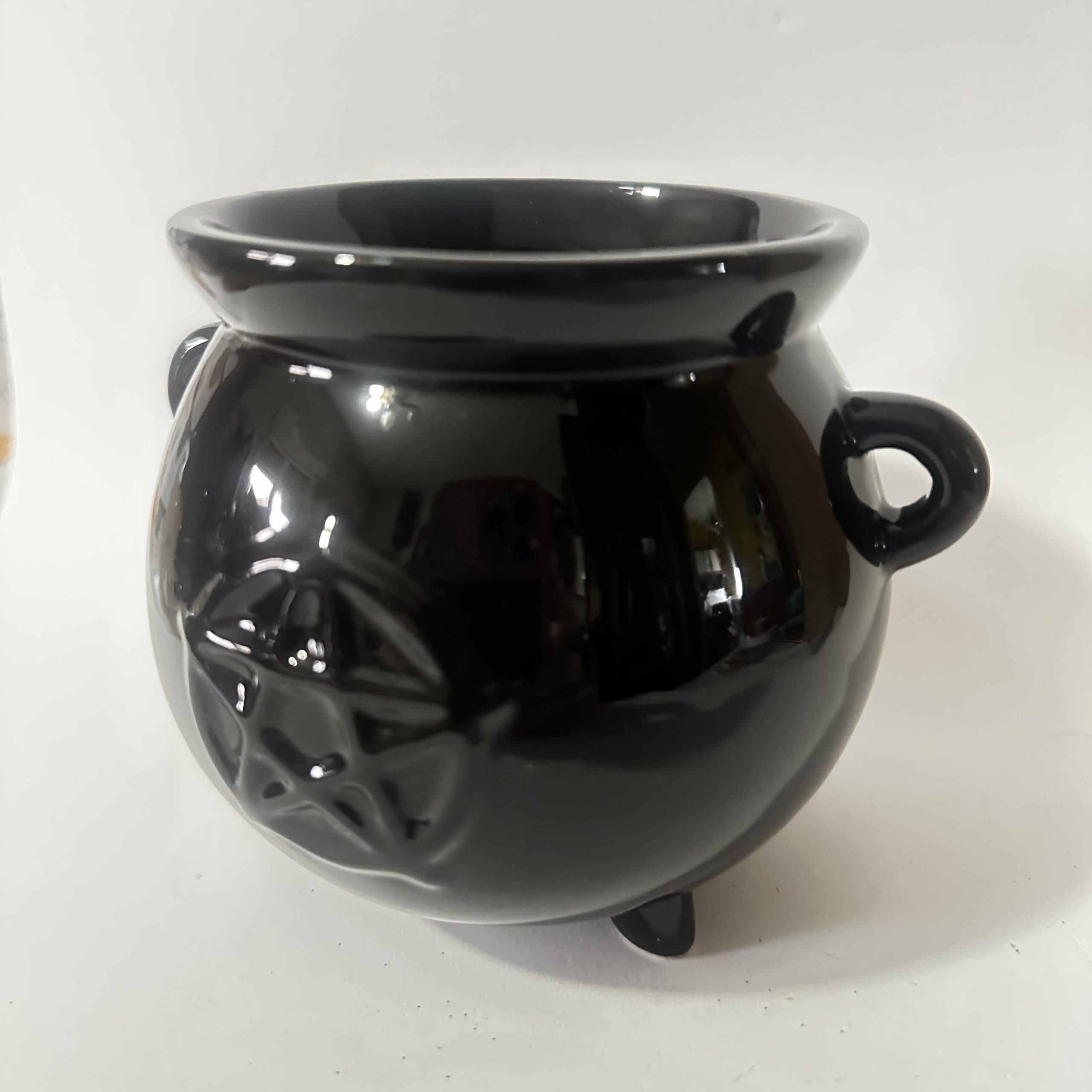 Macetero de Cerámica con Forma Caldero de las Brujas Negro - Imagen 3