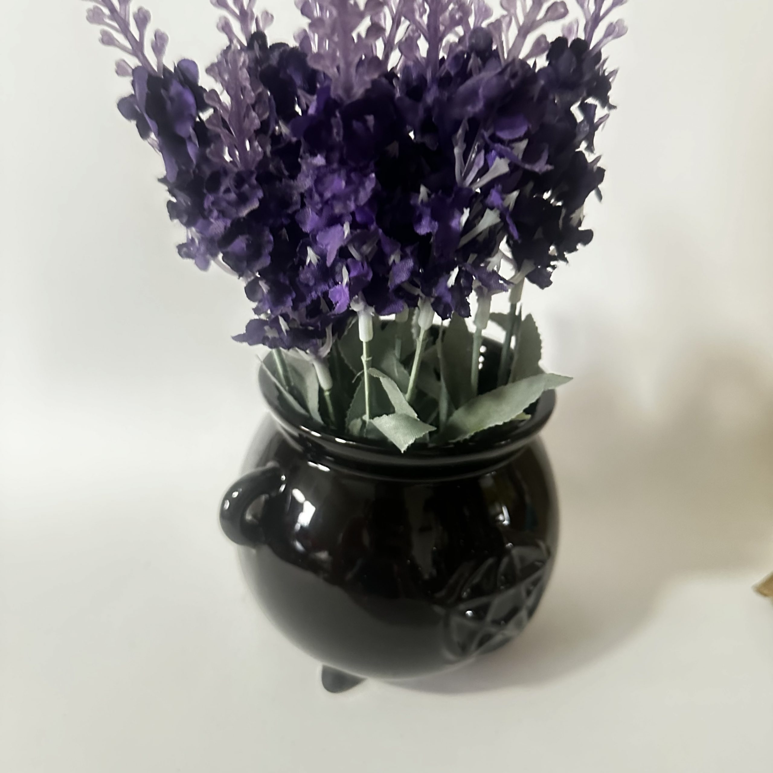 Macetero de Cerámica con Forma Caldero de las Brujas Negro - Imagen 2